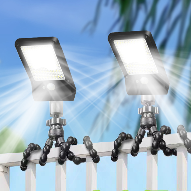 太阳能户外灯庭院子灯夹子灯家用室外防水人体感应阳台围栏照明灯