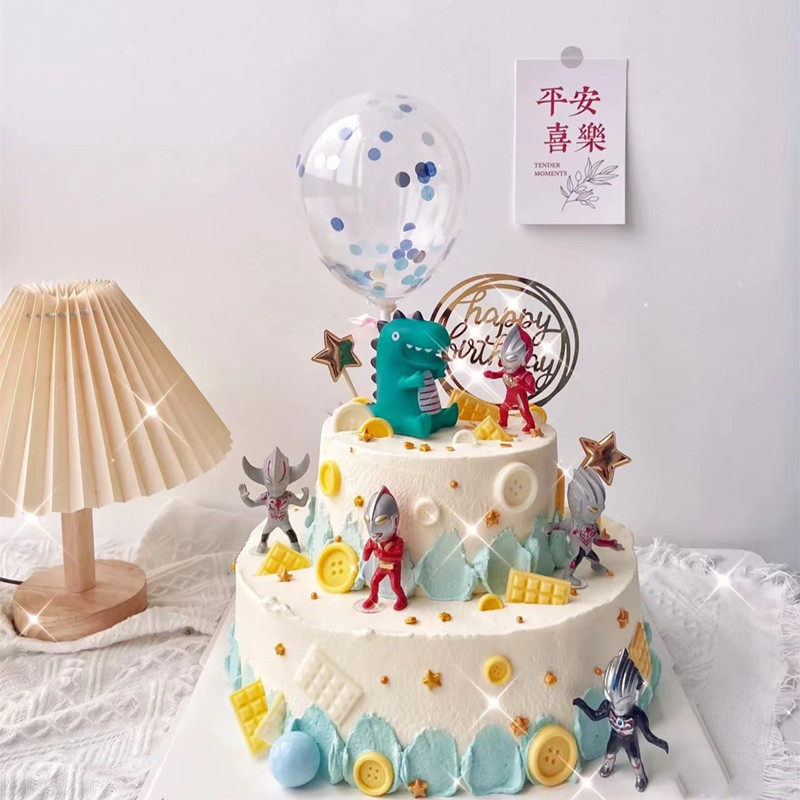男孩动物奶水果百天周岁生日蛋糕同城配送福州厦门天津北京奥特曼