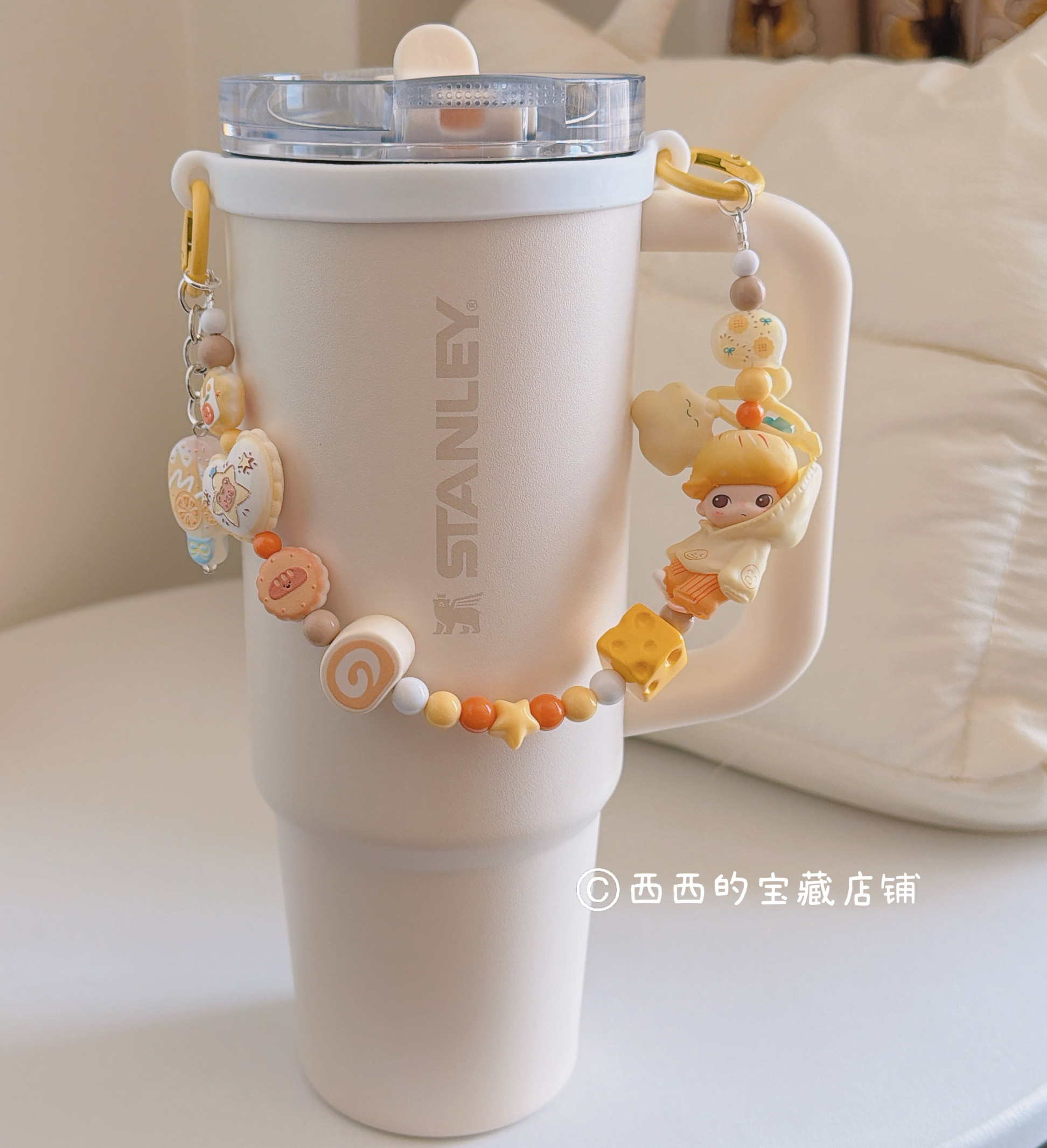 适用Stanley保温杯杯套可爱星期八萌粒手机链挂件包包挂饰钥匙链