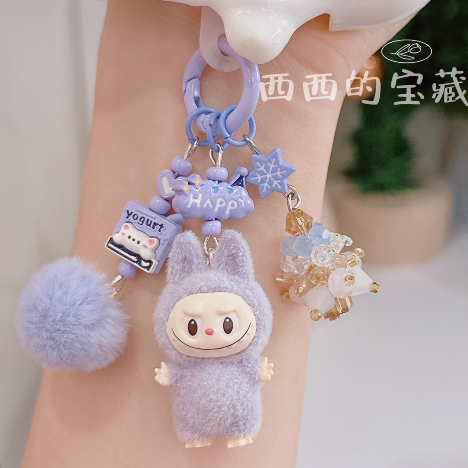 圣诞植绒labu挂件包挂钥匙扣手机链挂件可爱送女朋友礼物情侣款