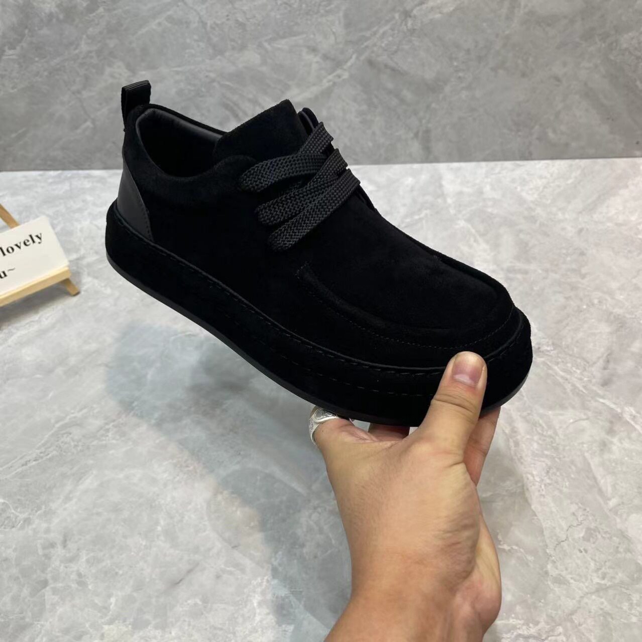 秋冬新品牛反绒休闲男皮鞋皮包大休闲板鞋