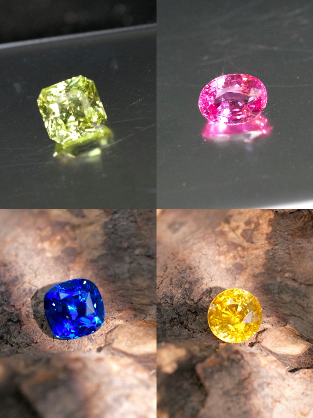 天然无烧金绿宝石帕帕拉恰蓝宝石皇家蓝黄蓝宝金丝雀色上新