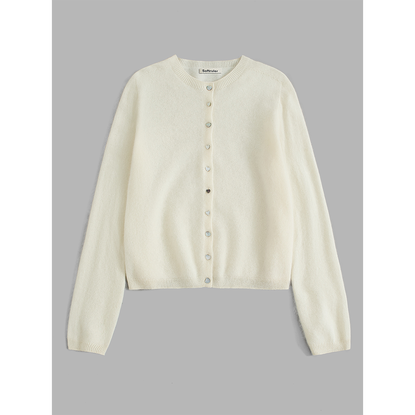 Softruler「保温之选」羊毛羊绒拉绒针织开衫 心形扣 咖/白/灰/蓝,女装/女士精品,羊绒衫,淘宝优惠券,粉丝福利购,淘宝优惠卷
