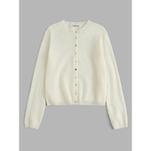 心形扣 咖 白 Softruler「保温之选」羊毛羊绒拉绒针织开衫 灰 蓝