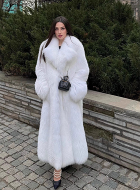 faux fur coat длинная эко-шуба под лису