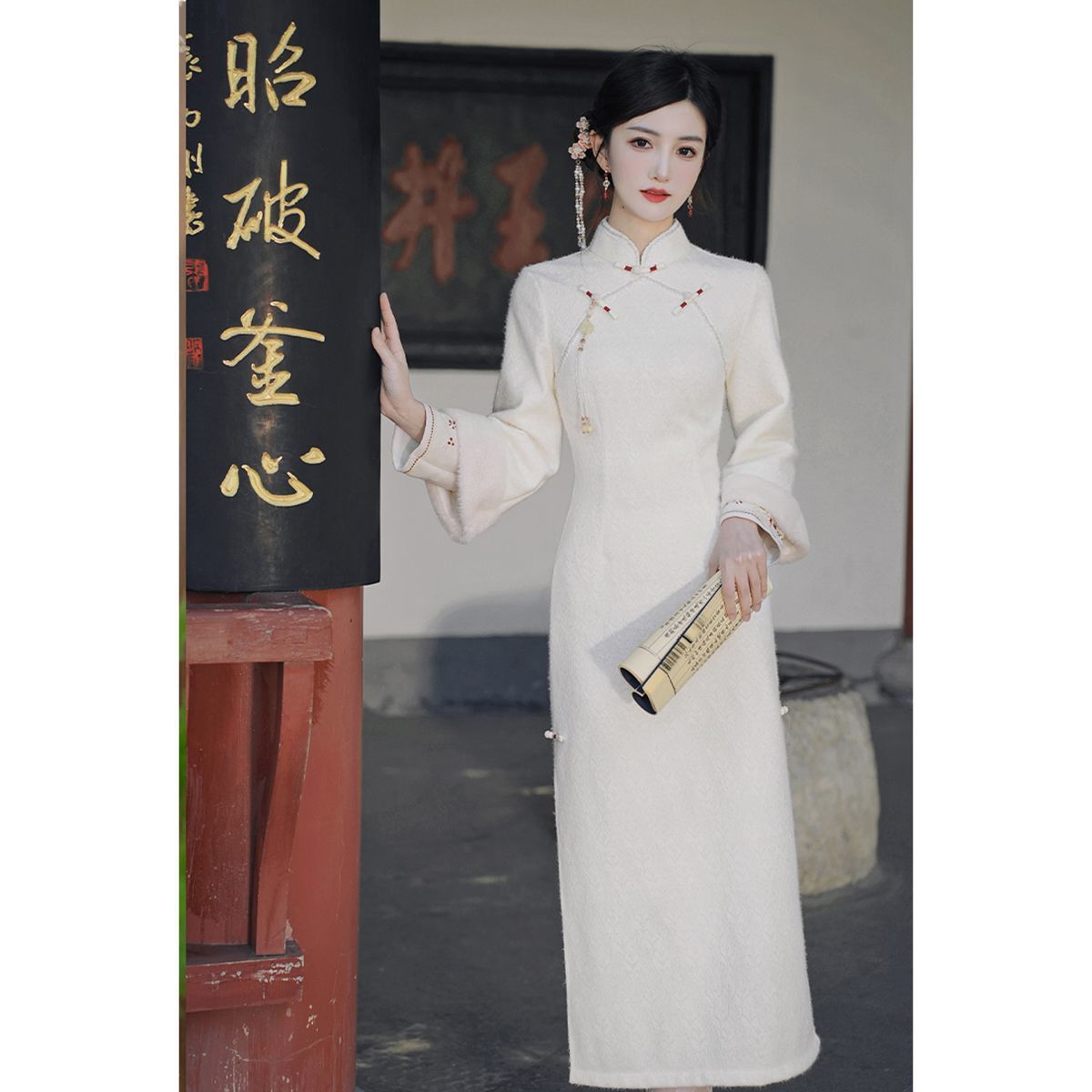 高贵气质改良旗袍加绒加