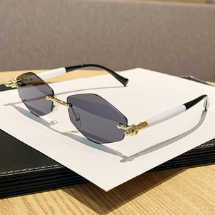 保罗雷朋官网欧美时尚 小众潮牌复古菱形无框太阳眼镜跨境轻奢文艺