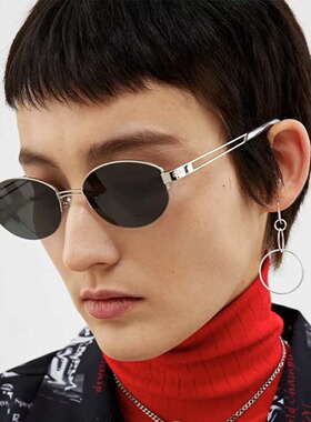 保罗雷朋官网新款金属太阳镜女欧美复古嘻哈朋克椭圆墨镜男防紫外