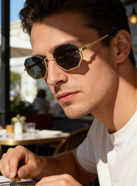 保罗雷朋官网MU欧美时尚新款太阳镜金属半框缪家高级感太阳眼镜杜