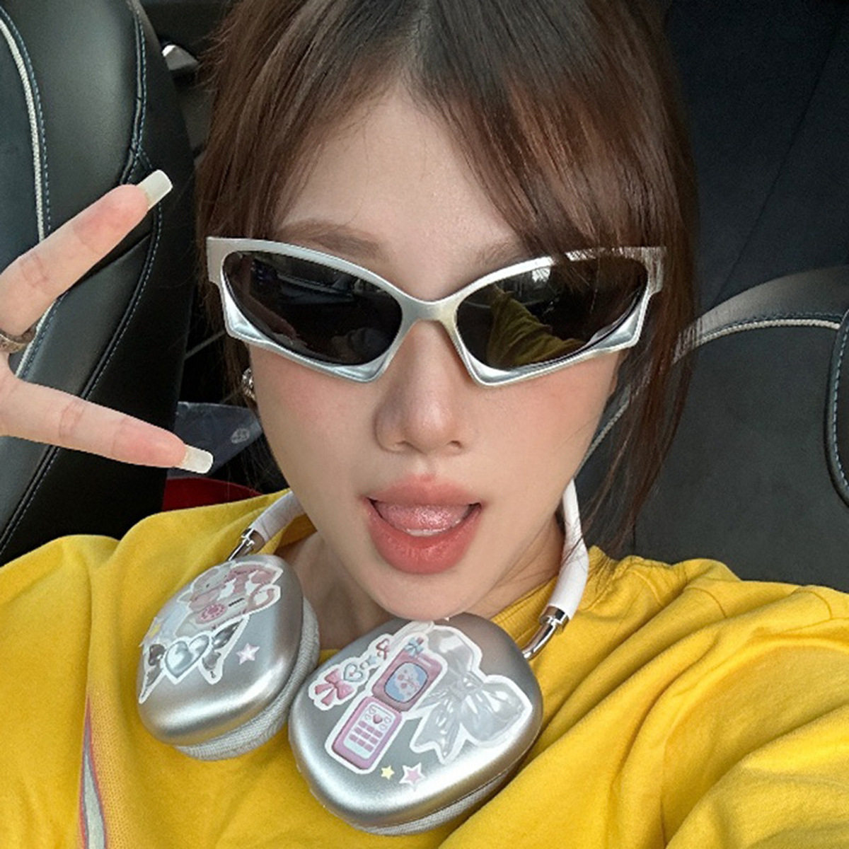 保罗雷朋官网大框运动款Y2K辣妹未来风欧美潮太阳镜水银色遮脸小