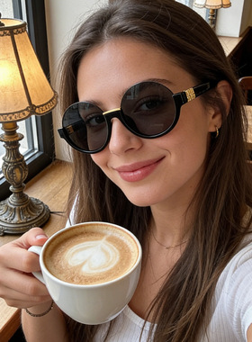 保罗雷朋官网ins新款Sunglasses半框小圆形太阳镜女高级感M家墨镜