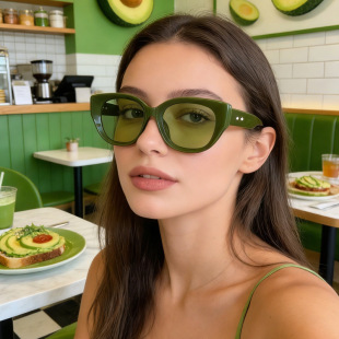 保罗雷朋官网temu跨境新款 猫眼墨镜女高级感 太阳镜凹造型ins时尚