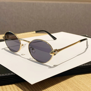 保罗雷朋官网欧美风新款 金属椭圆小框太阳眼镜男女通用飞行员遮阳