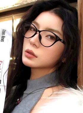保罗雷朋官网复古猫眼眼镜近视女款度数可配高级感黑色大框眼睛框