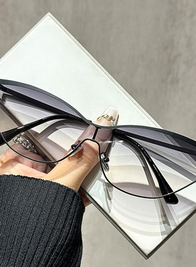 保罗雷朋官网抖音新款未来科技感一体镜片防护无框猫眼太阳镜时尚