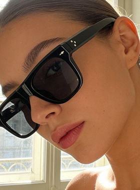 保罗雷朋官网欧美ins风箭头米钉窄框墨镜方形太阳眼镜男高级感开