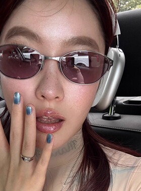 保罗雷朋官网2026复古金属猫眼紫色墨镜防紫外线韩版Y2K时髦太阳