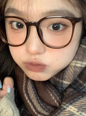 保罗雷朋官网超轻韩系冷茶色近视眼镜复古方圆脸素颜眼镜显脸小简
