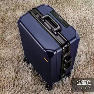 纯PC行李箱女万向轮USB铝框男学生密码拉杆箱旅行登机箱2026新款