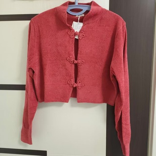 立领盘扣短外套 胸围49衣长41 国内现货