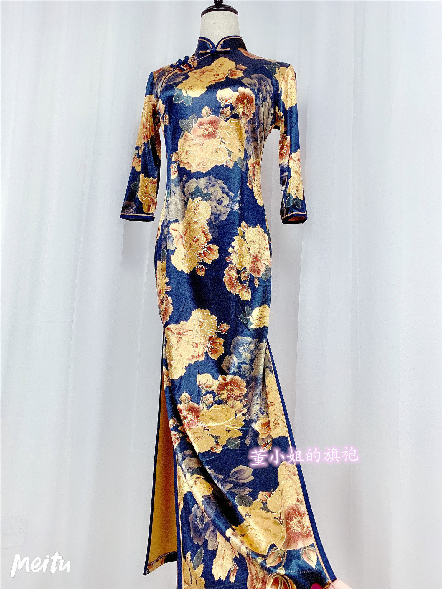 军阀太太妈妈装高档金丝绒旗袍女年会宴会高贵中年端庄复古大气