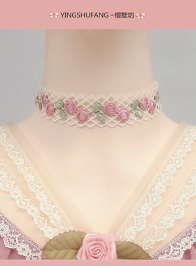 法式复古浪漫镂空蕾丝少女锁骨链