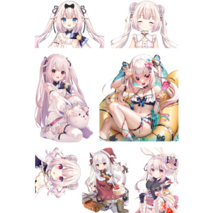 vup真白花音周边虚拟主播笔记本电脑手机行李箱旅行箱拉杆箱贴纸