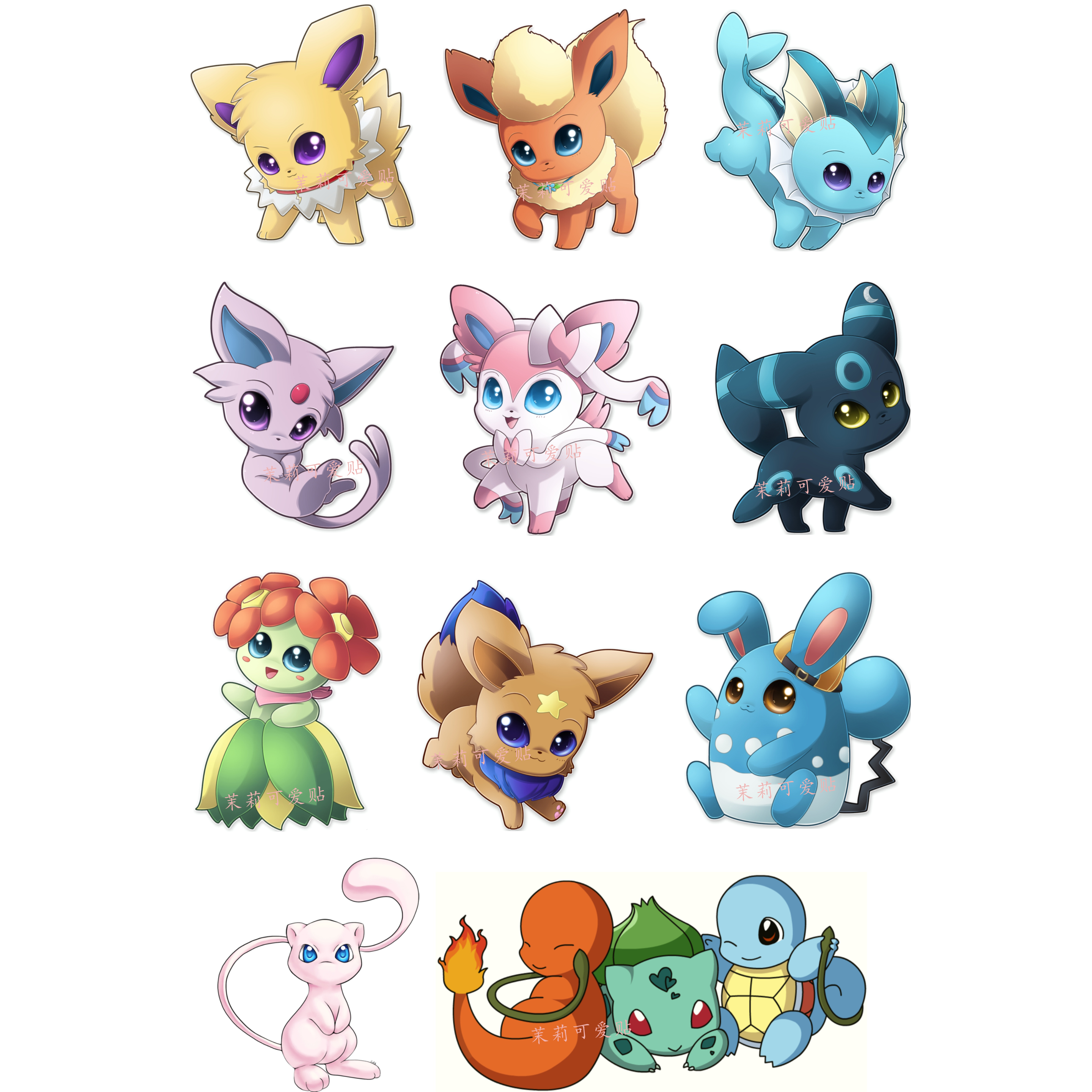 口袋妖怪 宠物小精灵 伊布 伊贝 手机 可爱旅行箱贴纸 笔记本贴纸