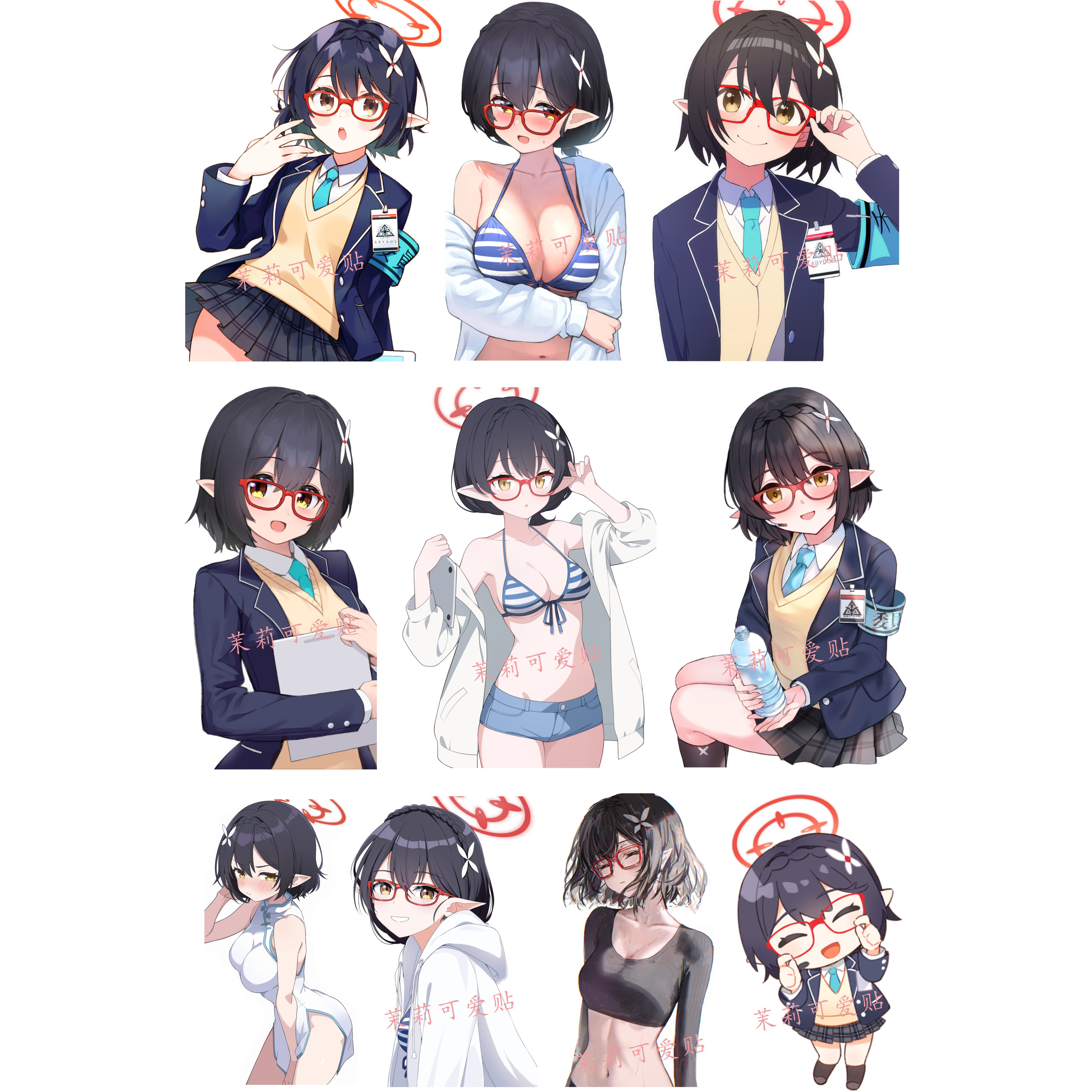 蔚蓝碧蓝档案奥空绫音周边二次元笔记本电脑手机行李箱旅行箱贴纸