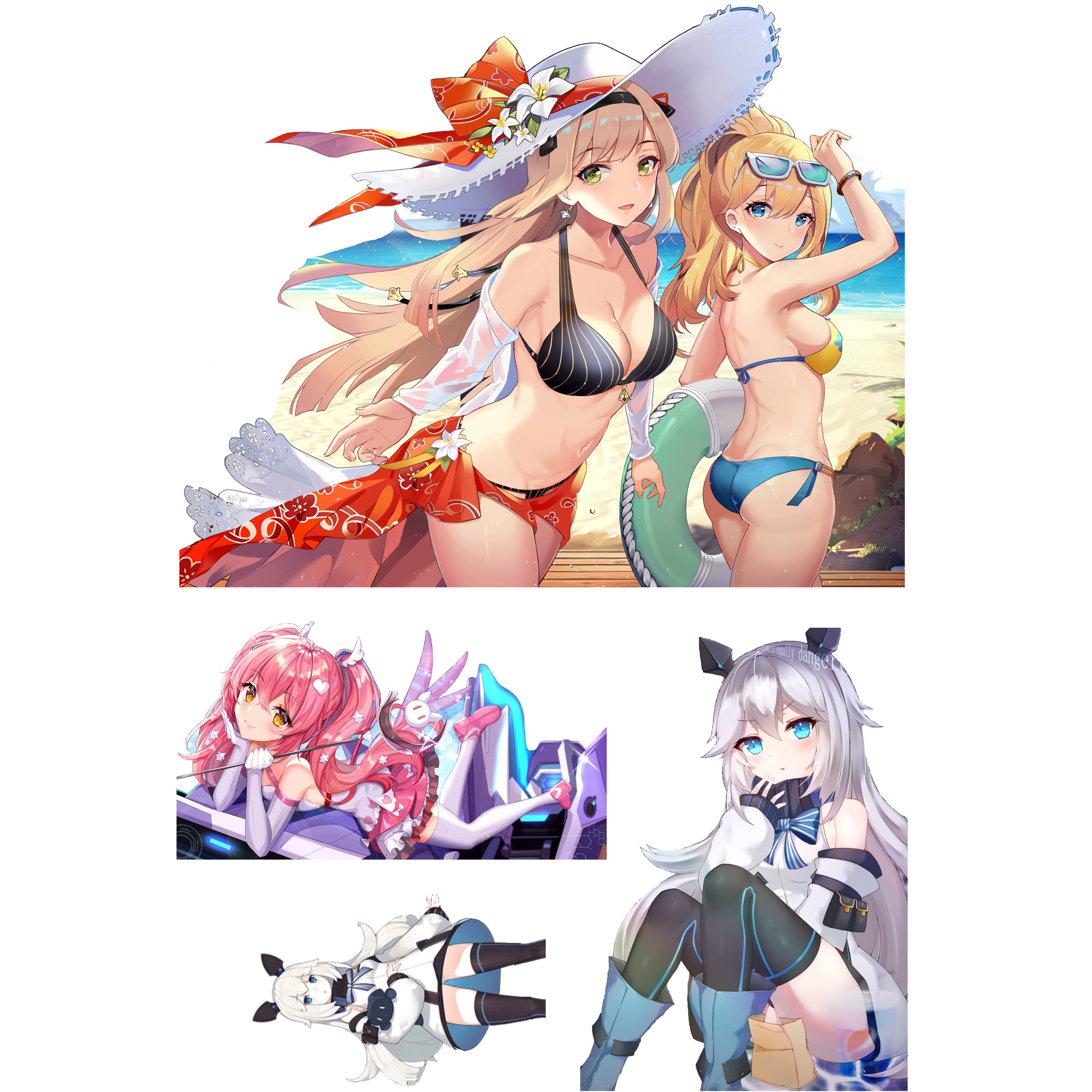 重装战姬伊芙琳泳装可爱少女游戏周边笔记本电脑行李箱旅行箱贴纸