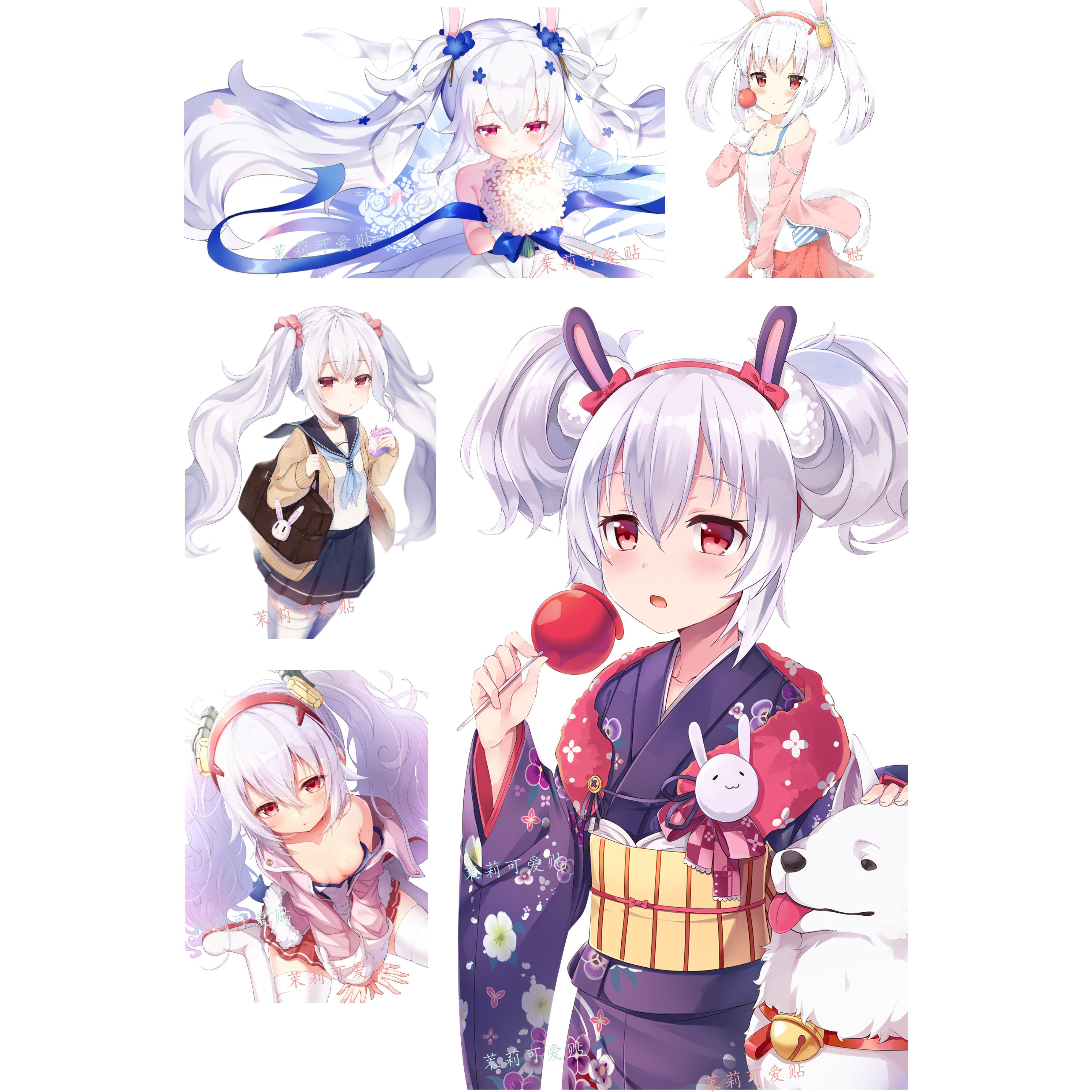 碧蓝航线拉菲可爱萝莉少女笔记本电脑手机刮痕二次元行李箱贴纸