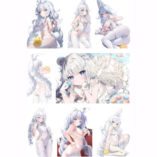 碧蓝航线恶毒号懒懒的白兔美少女二次元笔记本电脑手机行李箱贴纸