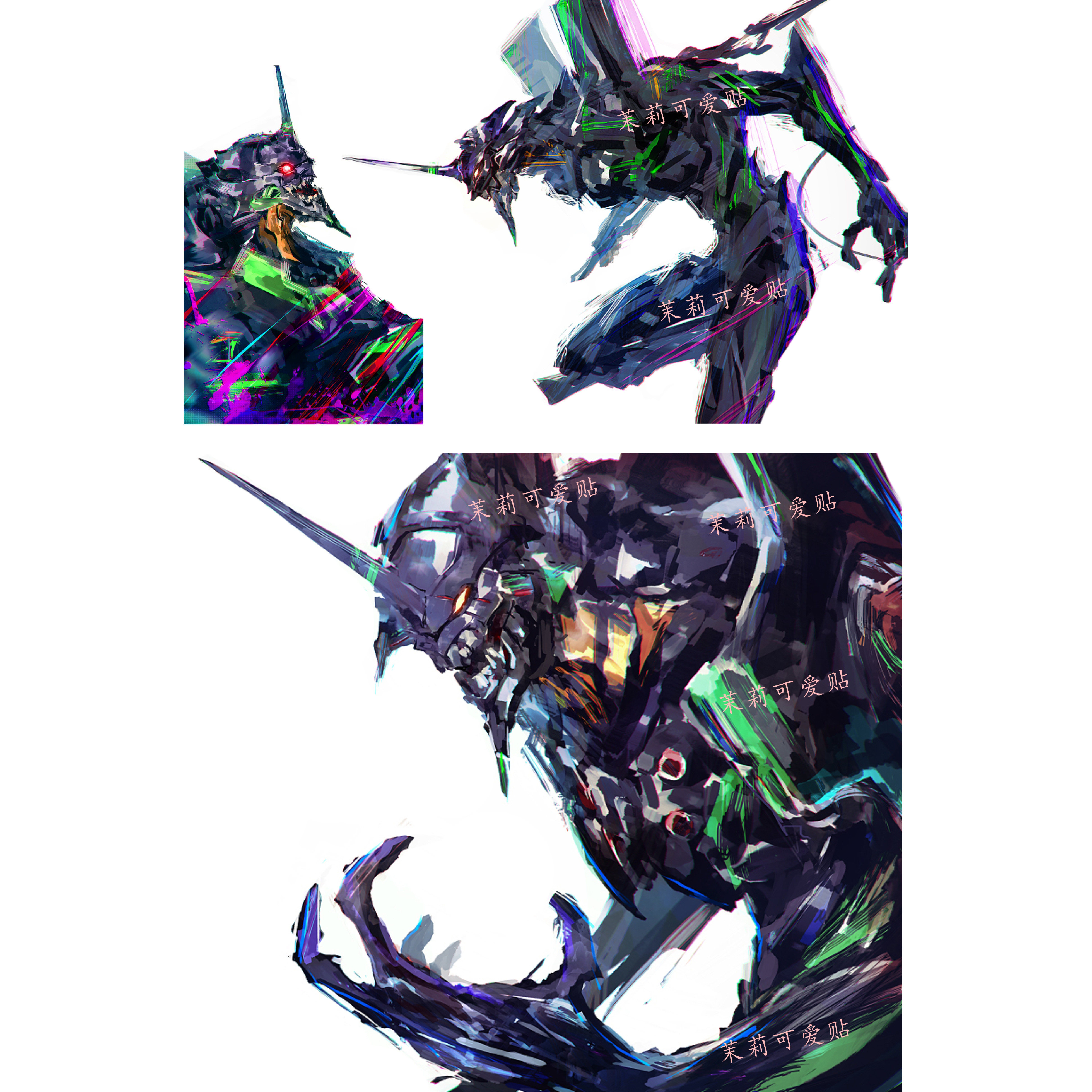 新世纪福音战士eva初号机笔记本电脑手机行李箱旅行箱拉杆箱贴纸