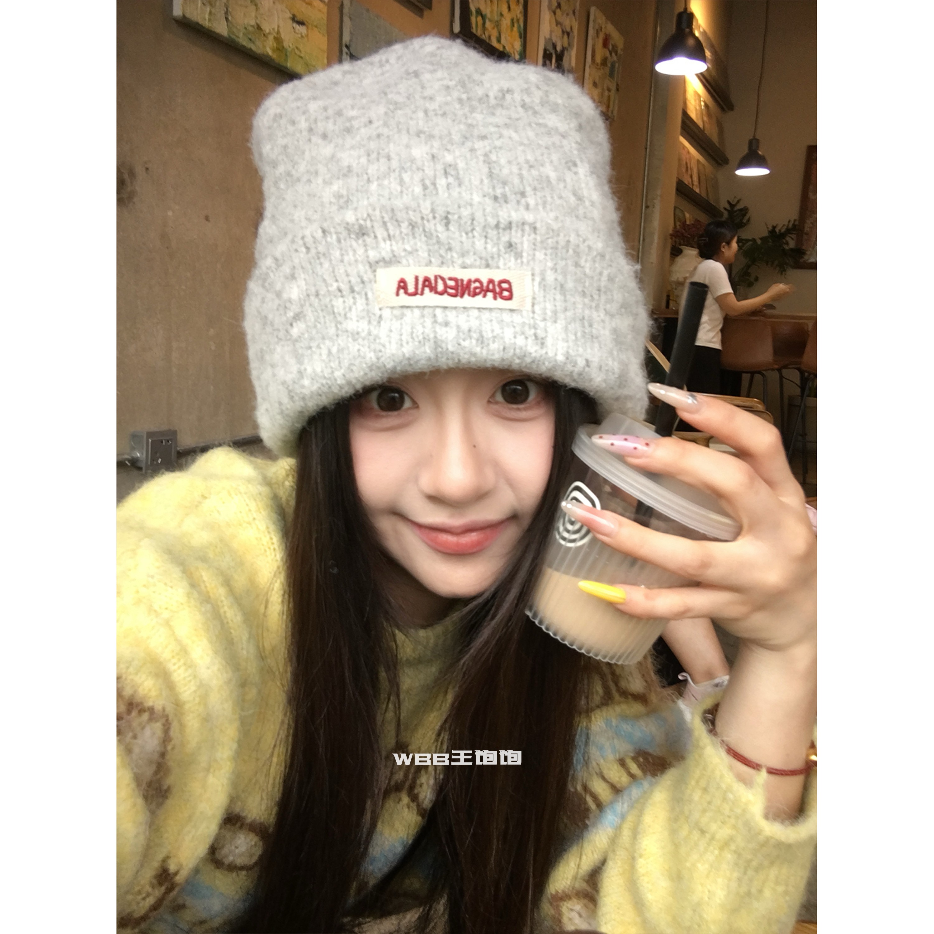 韩版百搭针织帽女秋冬大头围帽子