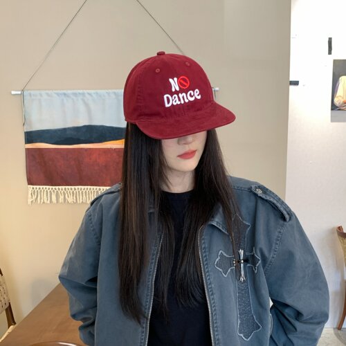 NO Dance个性小众刺绣平檐帽休闲百搭软顶棒球帽街头潮人遮阳帽子