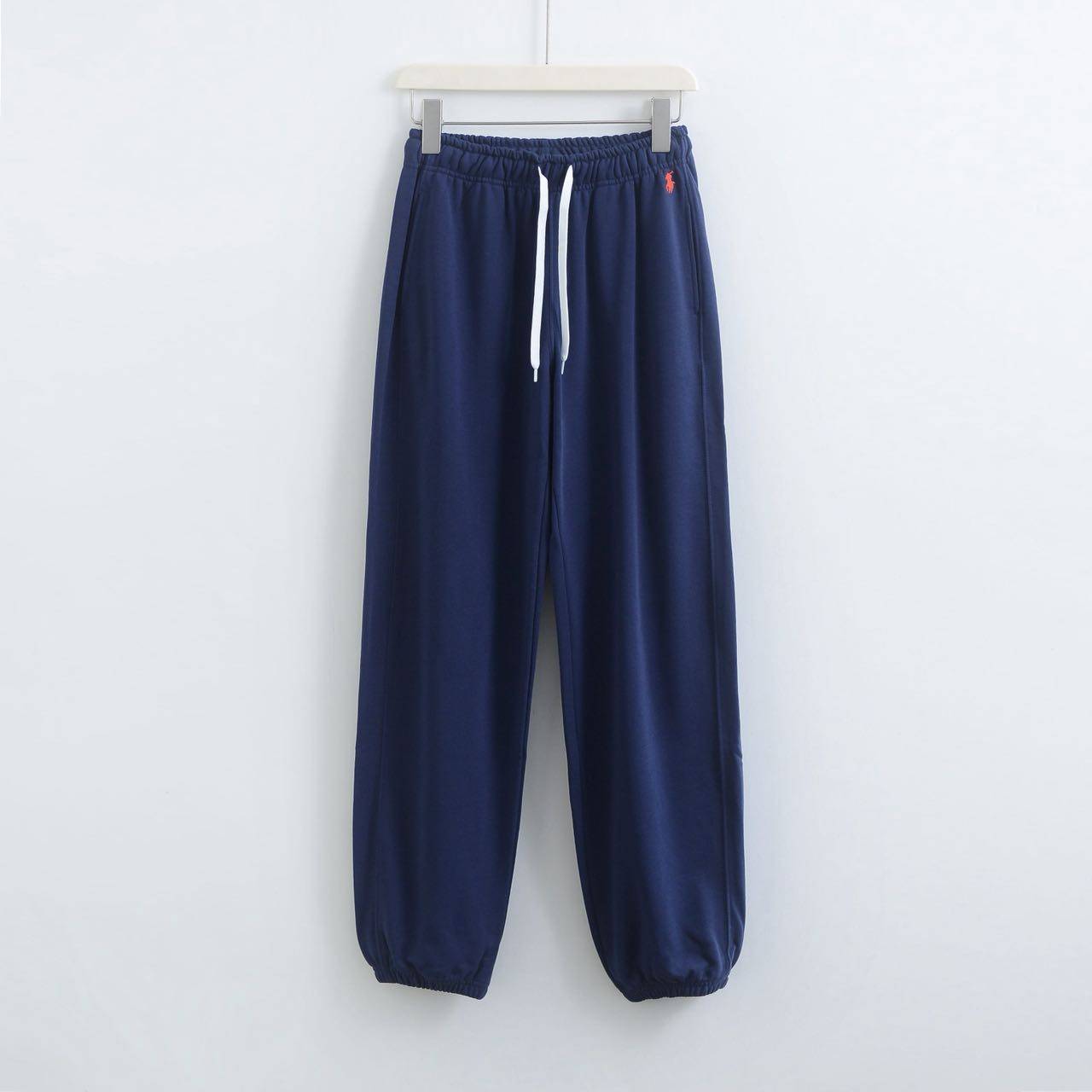 100%纯棉毛圈~小马刺绣~束口卫裤女宽松休闲运动裤长裤松紧腰收腿