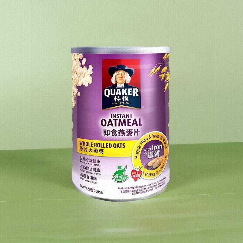 (28香港进口顺丰)桂格即食燕麦片紫米淮山700g山药代货版购QUAKER