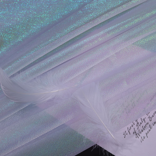 人鱼姬幻彩欧根纱面料挺括中硬纱