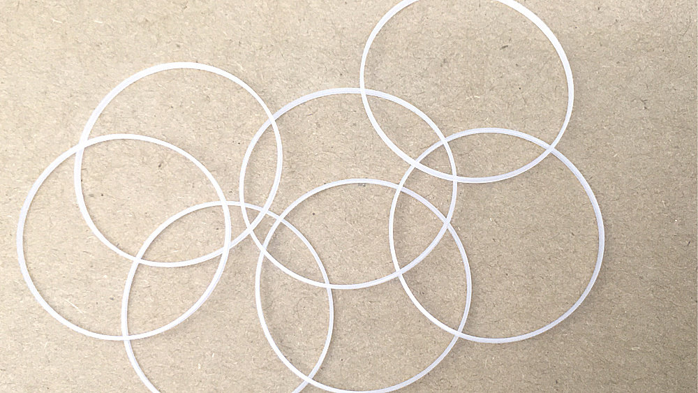 表玻璃镜片防水圈 乳白色胶圈 前盖镜面密封圈 手表配件