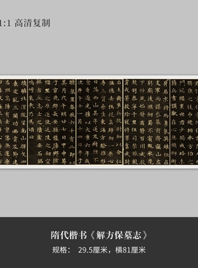 隋代楷书《解方保墓志》高清原大复制品毛笔书法练字帖长卷