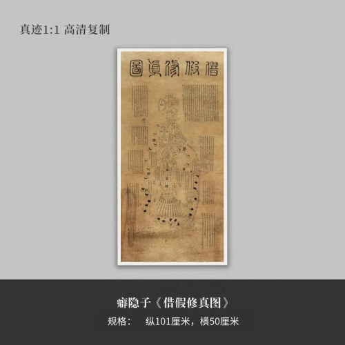 癖隐子《借假修真图》高清原大复制品毛笔书法练字帖长卷 - 封面