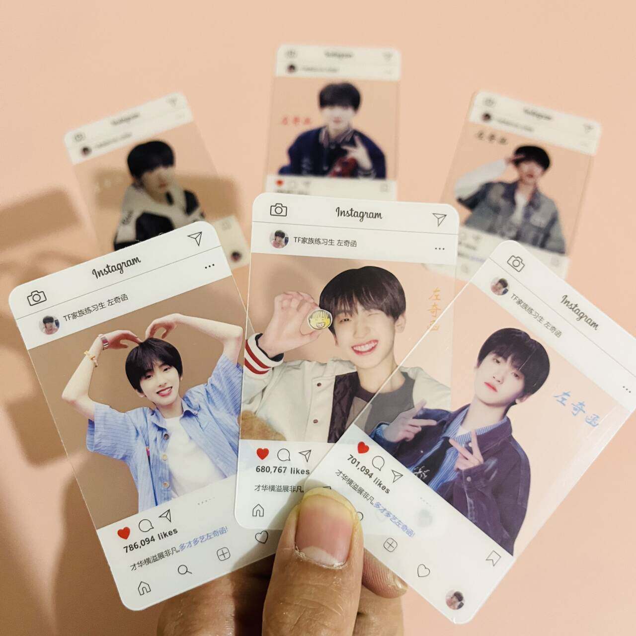 左奇函高清pvc透卡 TF家族四代明星周边高清留言小卡片贺卡明信