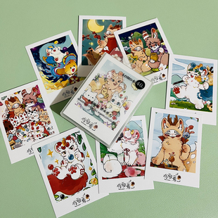 有兽焉lomo卡 天禄四不像兔爷二次元动漫周边高清留言小卡片贺卡