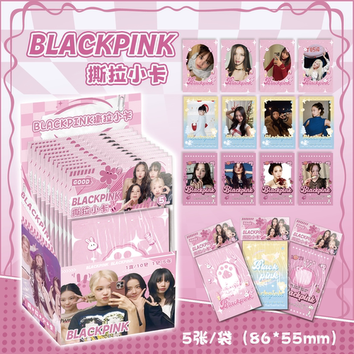 BLACKPINK撕拉小卡 明星周边同款写真照片可撕拉片创意留言小卡片