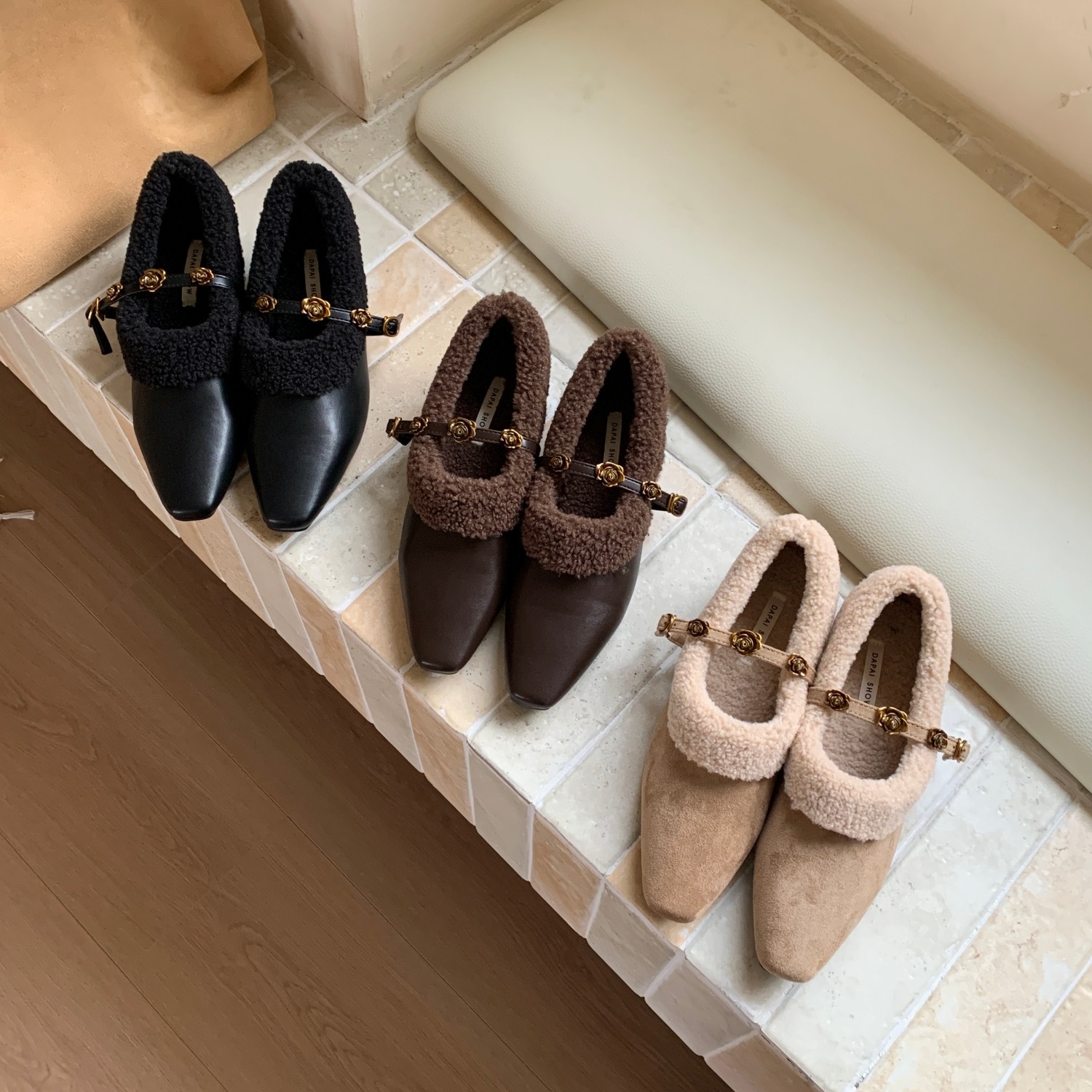 内增高玛丽珍鞋女冬季加绒保暖棉鞋3cm~一字带小个子神器显瘦可爱