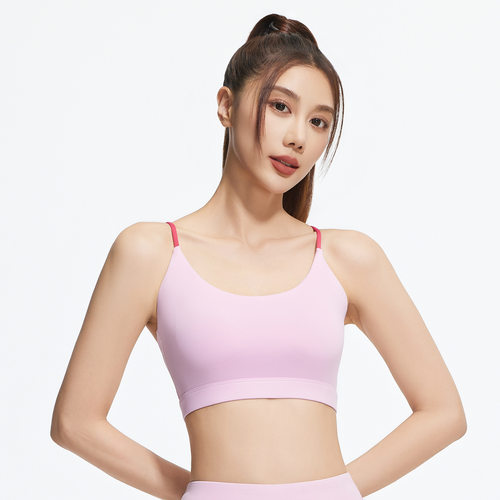 2025新款六弦细肩美背扇形交叉瑜伽美背文胸防震薄款运动内衣套装