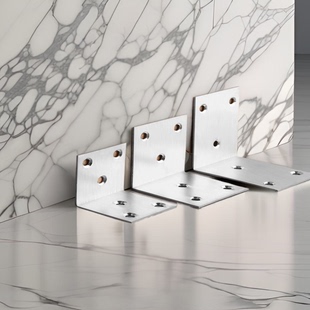 家具连接件L型层板托90度加厚不锈钢角码固定件直角角铁三角支架