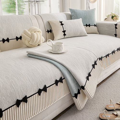 2026新款沙发垫现代简约雪尼尔四季通用坐垫奶油风防滑沙发盖布巾