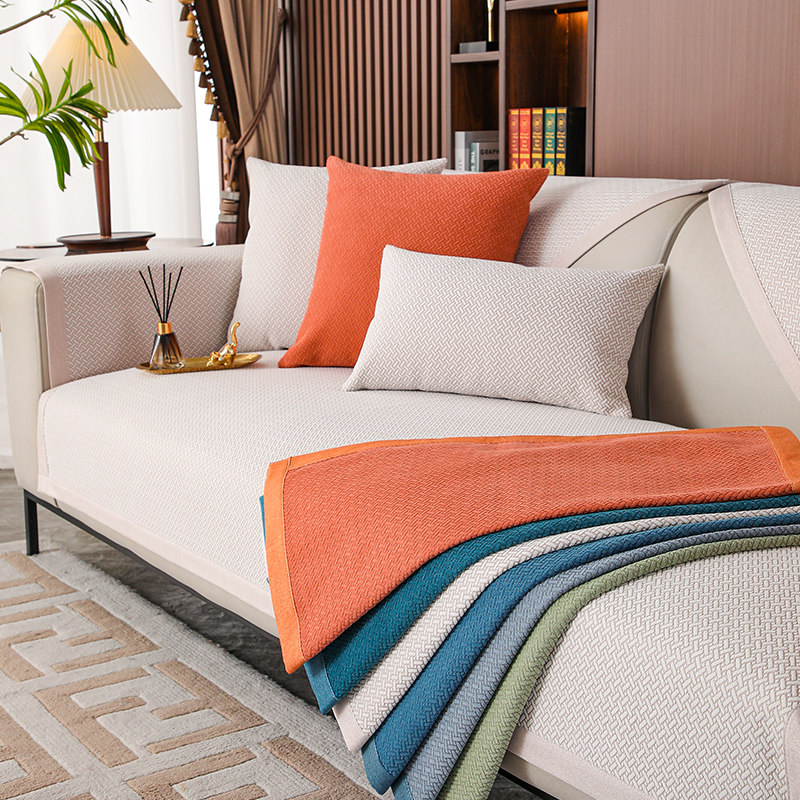 轻奢风沙发垫四季通用简约现代真皮沙发坐垫防滑雪尼尔套罩巾秋冬