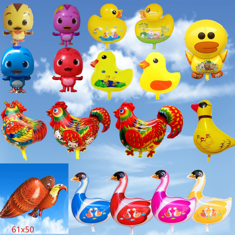 卡通气气球飘空造型会飞气球鸭子公鸡老鹰天鹅大黄鸭小黄鸭